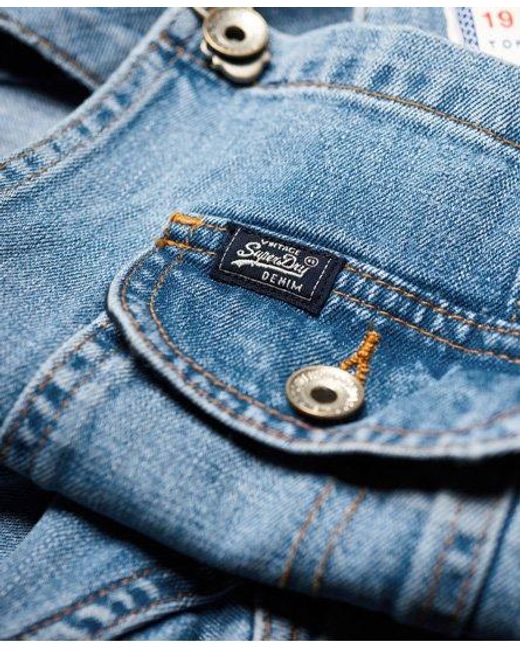 Superdry Blue Utility Dungarees Worker