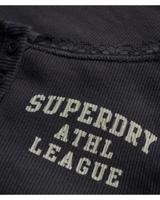 Superdry Blue & Co Athletic Essentials Graphic Button Cami Top