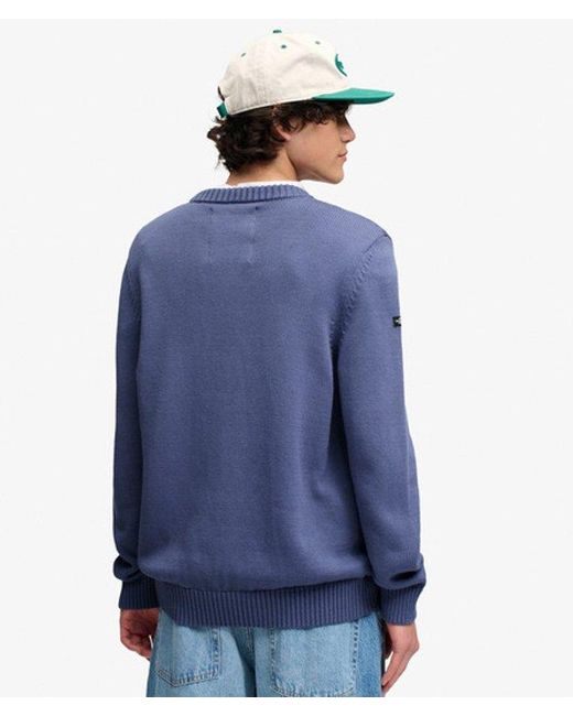 Superdry Blue & Co Preppy Cotton Jumper for men