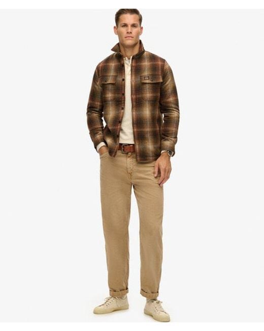 Superdry Brown & Co Wool Miller Overshirt for men