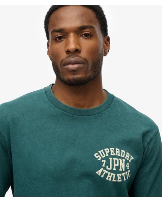 Superdry Green Athletic Essentials Long Sleeve Top for men