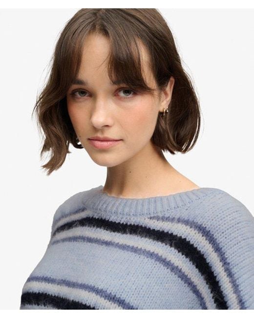 Superdry Blue & Co Slouchy Brushed Stripe Knit Jumper