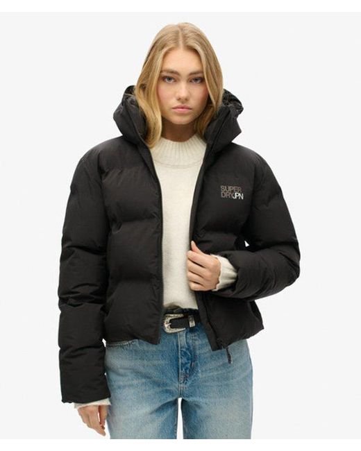 Superdry Black & Co Fully Lined Quilted Hooded Boxy Puffer Jacket