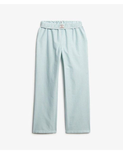 Superdry Blue & Co Organic Cotton Stripe Elasticated Trousers