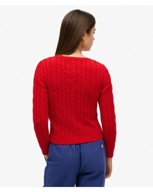 Superdry Red & Co Essentials Slim Cable Jumper