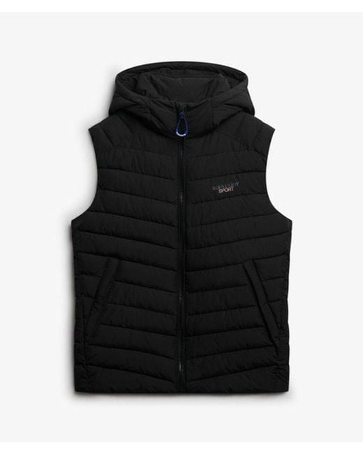 Superdry Black & Co Hooded Fuji Padded Gilet for men