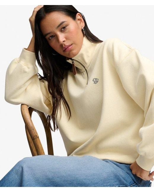 Superdry Natural & Co Luxe Casual Half Zip Sweatshirt