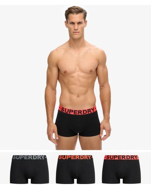 Superdry Triopak Slips in het White voor heren