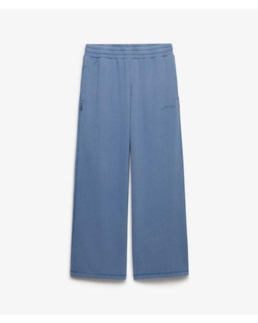 Superdry Blue Essential Logo Wide Leg Joggers