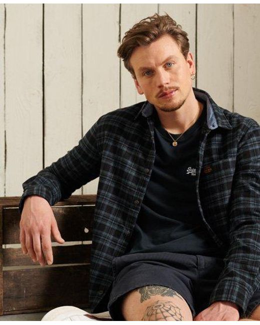 Superdry Black Heritage Lumberjack Shirt Check for men