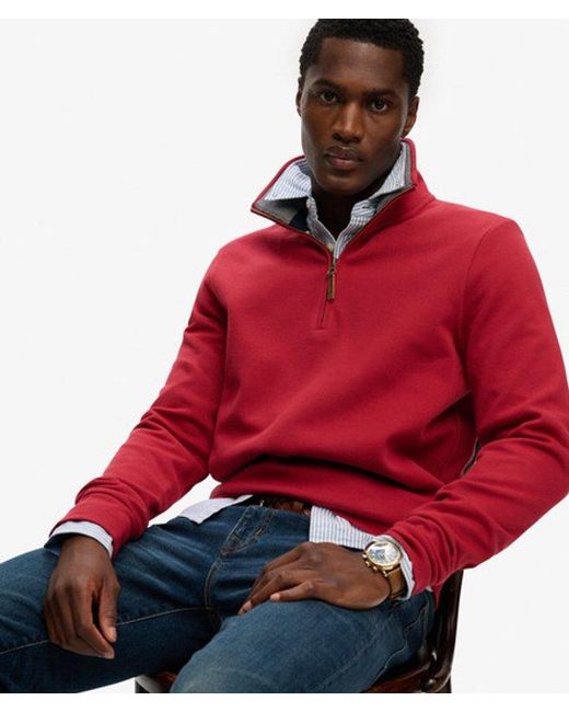 Superdry Red & Co Essential Pique Half Zip for men