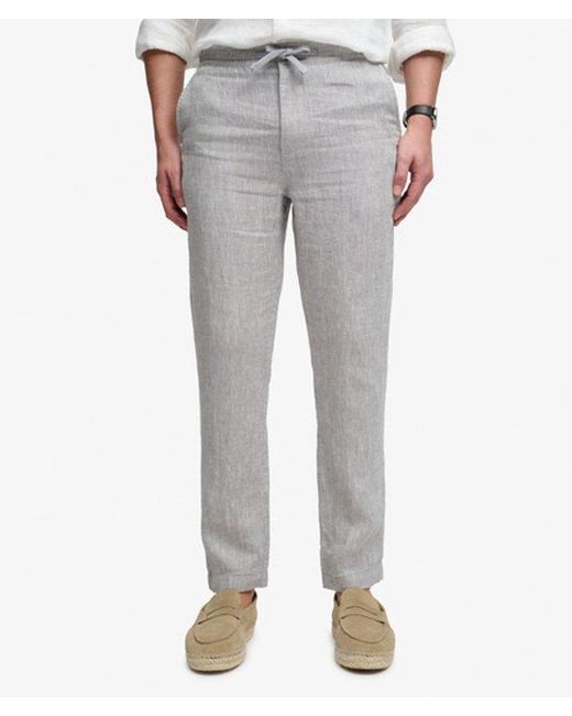 Superdry White Merchant Linen Pants for men