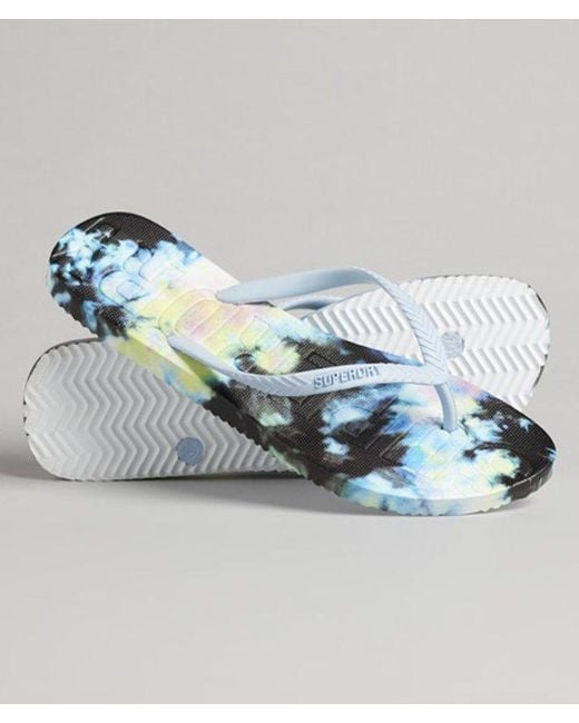 Superdry Blue Code Tie Dye Flip Flops Multiple Colours / Multicolour Tie Dye - Size: S