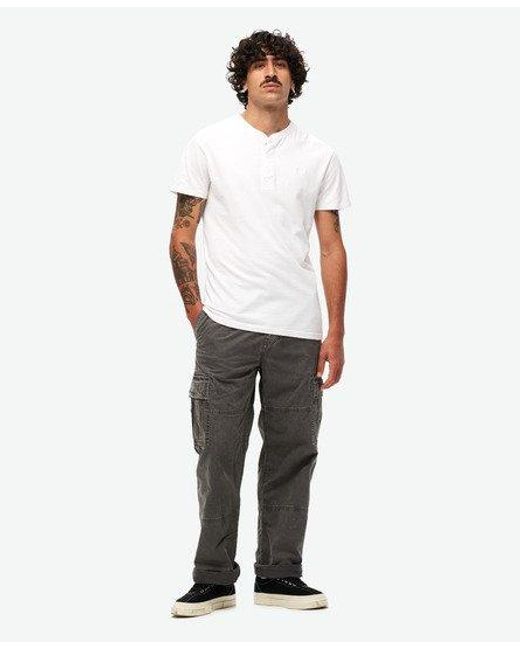 Superdry Gray Organic Cotton baggy Cargo Pants for men