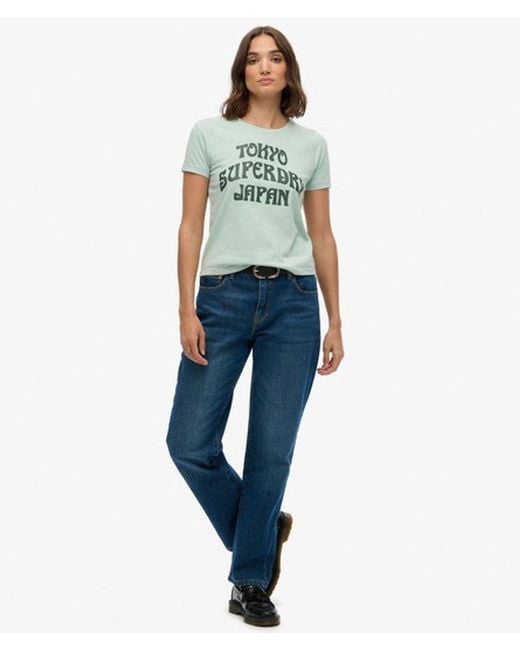 Superdry Surf Logo Slim Fit T-shirt in het Green