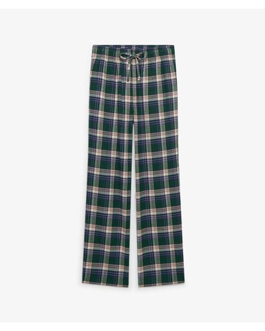 Superdry Blue & Co Cotton Check Elastic Trousers