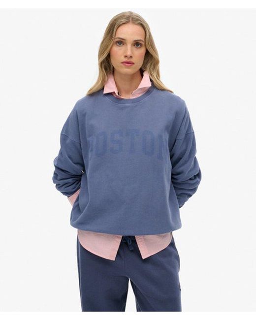 Superdry Blue & Co Athletic Essentials Relaxed Crew Sweatshirt