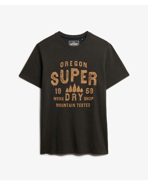 Superdry Black Work Shop T-Shirt for men