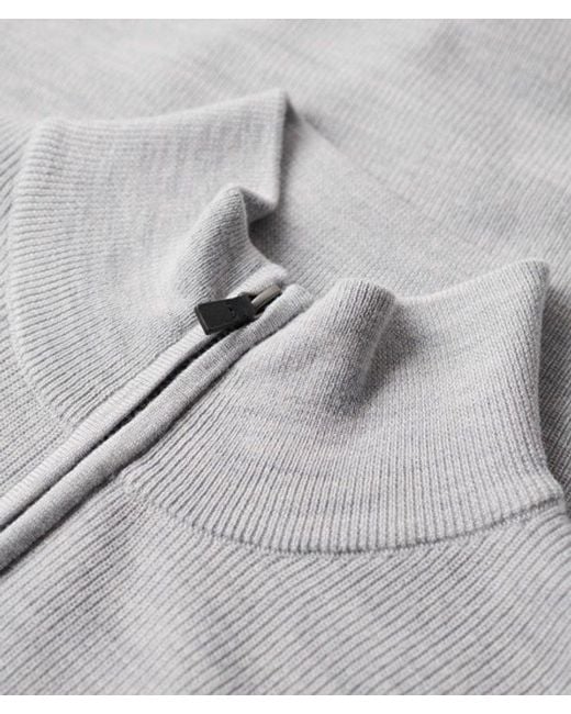 Superdry Gray & Co Lightweight Knitted Merino Half Zip Jumper for men