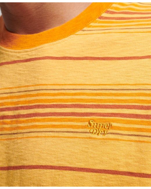 Superdry Vintage Gestreept T-shirt Van Getextureerd Biologisch Katoen in  het Oranje voor heren | Lyst NL