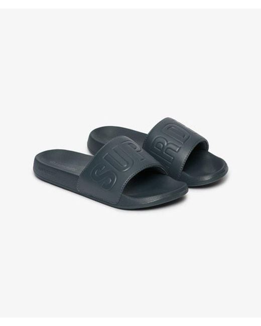 Superdry Blue & Co Code Core Pool Sliders for men