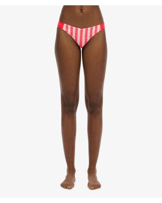 Bas de bikini espiègle rayé Superdry en coloris Pink