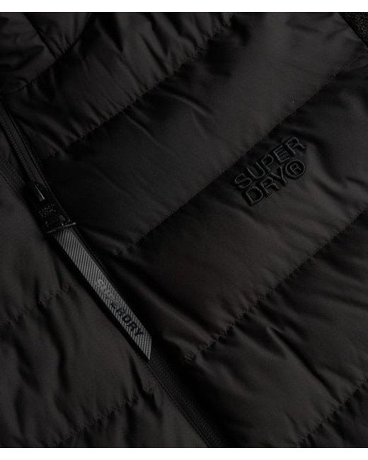 Superdry Black & Co Hooded Storm Knit Hybrid Jacket for men