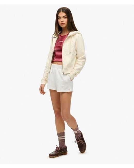 Superdry White & Co Athletic Essentials Tonal Embroidered Shorts