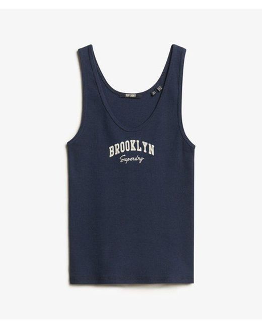 Superdry Blue Athletic Essentials Graphic Vest Top