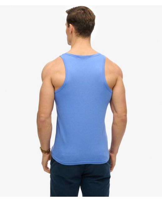 Superdry Essential Logo Tanktop in het Blue voor heren