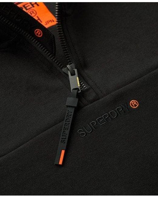 Superdry Black Tech Logo Loose Half Zip for men