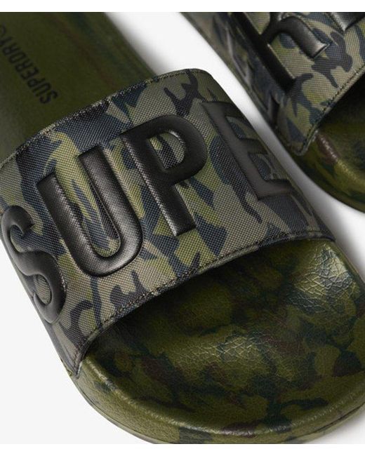 Superdry Green & Co Core Camo Pool Sliders for men