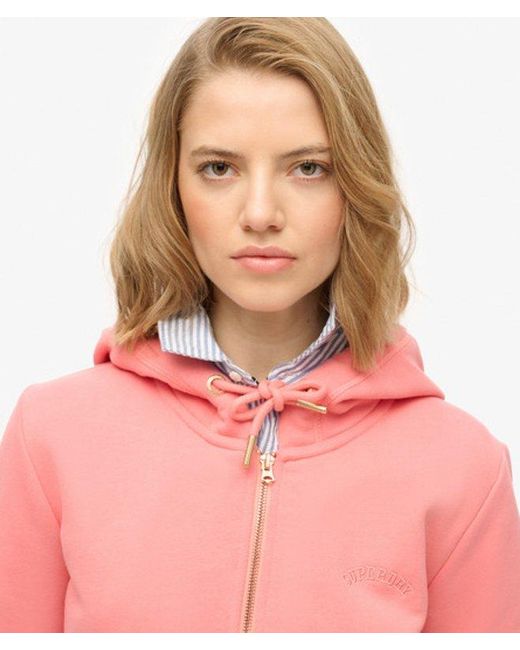 Superdry Essential Logo Hoodie Met Rits in het Red