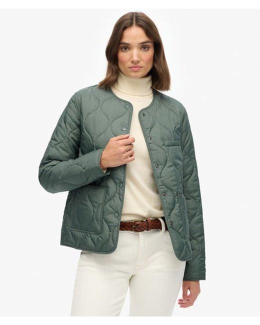 Superdry Green Quilted Lite Liner Jacket