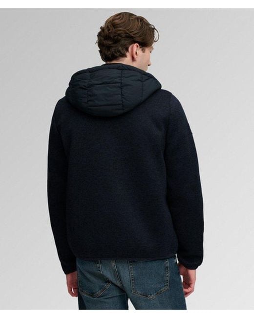 Superdry Blue & Co Hooded Storm Knit Hybrid Jacket for men