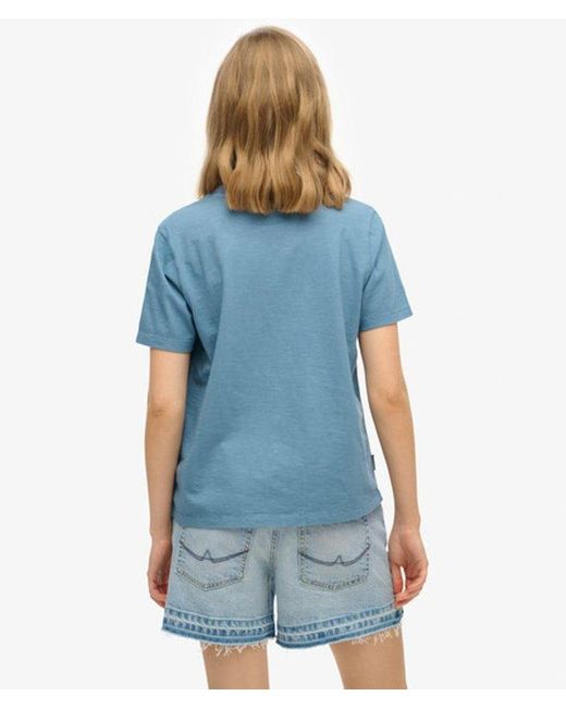 Superdry Blue & Co Essential Logo Garment Dye Pocket T-shirt