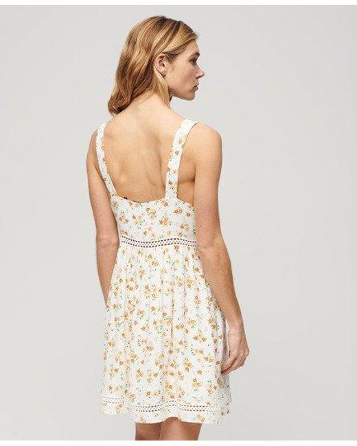 Superdry Natural Lace Trim V-neck Cami Dress