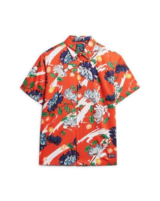 Superdry Red & Co Short Sleeve Hawaiian Shirt for men
