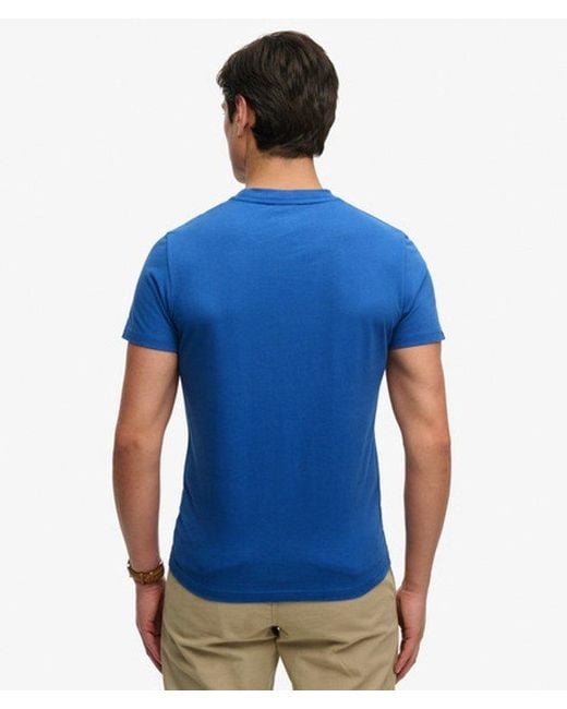 Superdry Blue Sd & Co Logo Embroidered T-Shirt for men