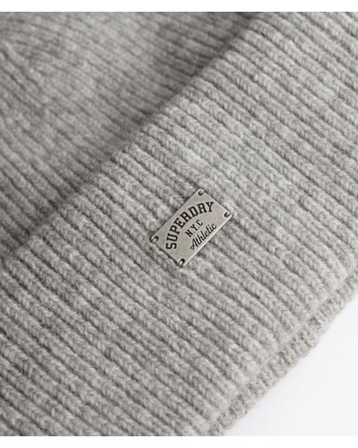Superdry Brown & Co Rib Knitted Beanie Hat