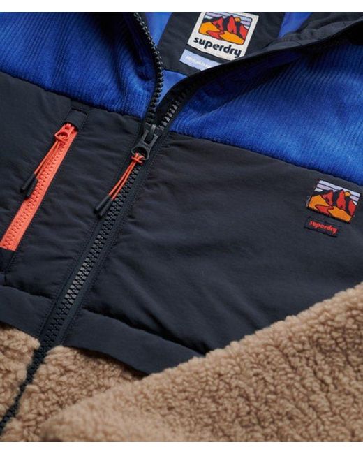 Superdry Blue Hooded Fleece Jacket