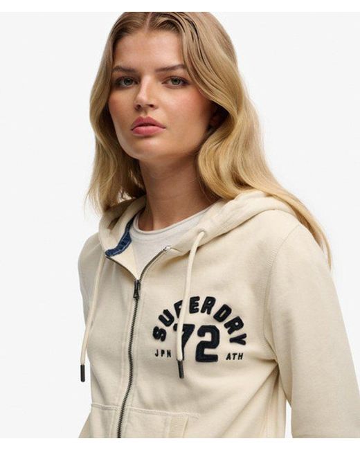 Superdry Natural & Co Athletic Relaxed Crop Zip Hoodie