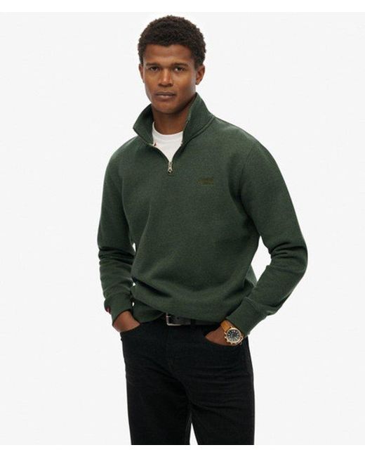 Superdry Green & Co Essential Logo Half Zip Sweatshirt for men