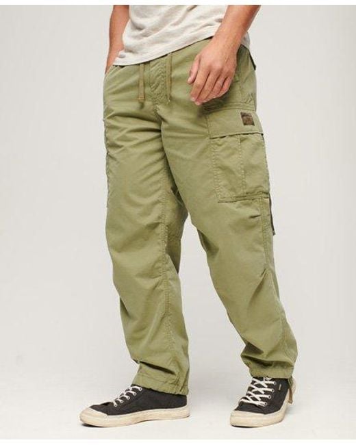 Superdry Green Organic Cotton Vintage Parachute Cargo Pants for men