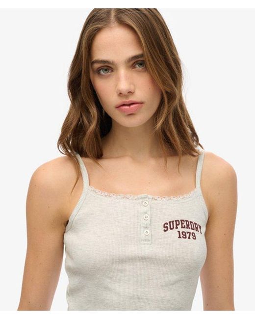 Superdry Natural & Co Athletic Essentials Graphic Button Cami