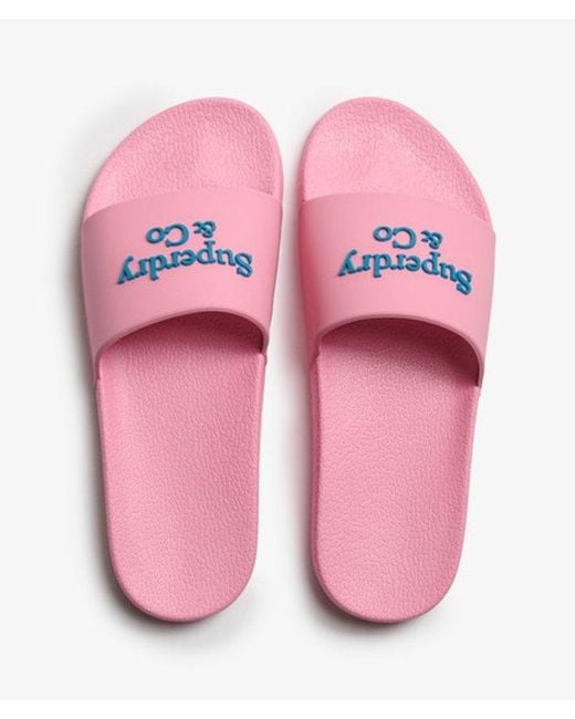 Superdry Pink & Co Pool Sliders