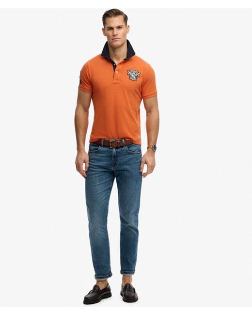 Superdry Orange & Co Vintage Pique Rugby Polo Shirt for men