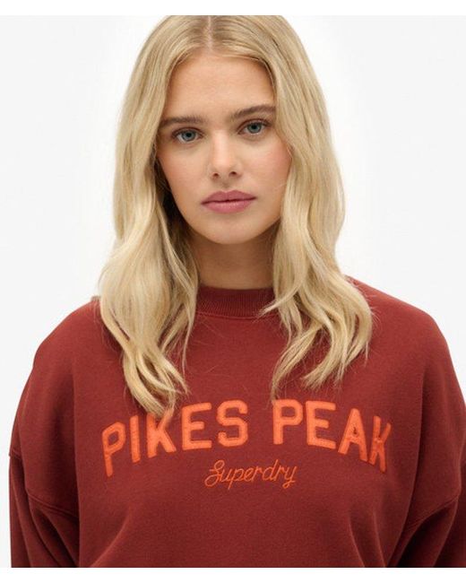 Superdry Red & Co Outdoor Location Loose Crew Sweatshirt