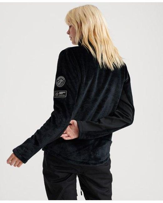 Superdry Black Storm Fleece Midlayer Half Zip Top Onyx