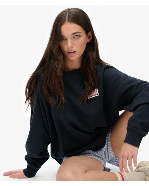 Superdry Blue & Co Athletic Essentials Relaxed Crew Sweatshirt